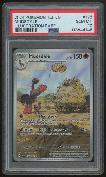 2024 Pokemon Mudsdale Temporal Forces Illustration Rare #175 PSA 10