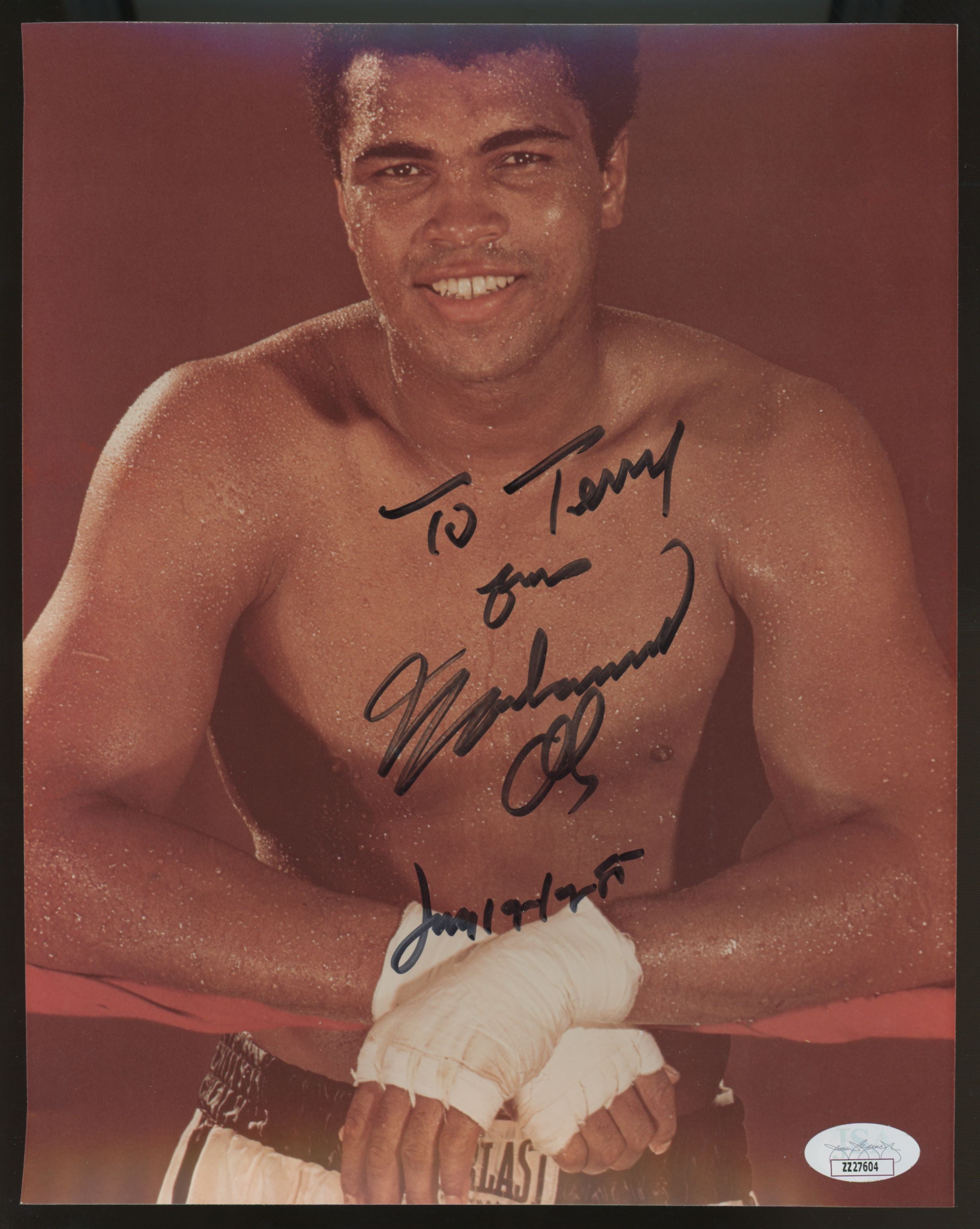 Muhammad Ali Signed Autographed Inscribed 8x10 Photo JSA *604