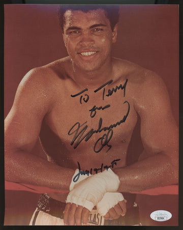 Muhammad Ali Signed Autographed Inscribed 8x10 Photo JSA *604