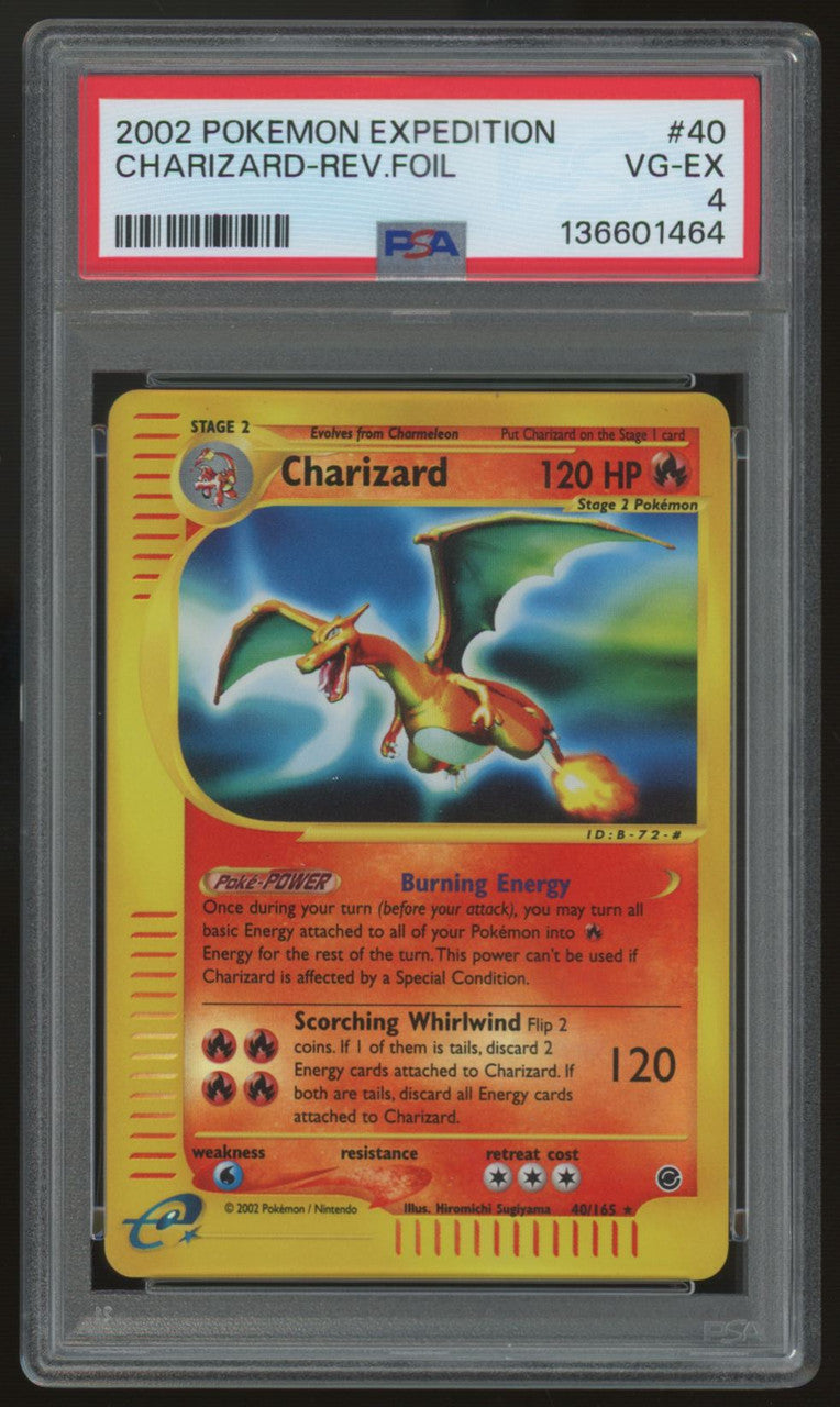 2002 Pokemon Charizard Expedition Reverse Holo #40 PSA 4