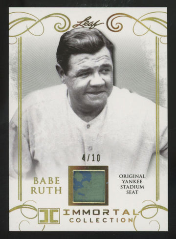 2017 Leaf Immortal Babe Ruth Gold Yankee Stadium Seat Relic /10 #YS-06