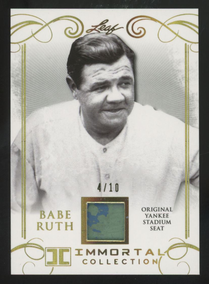 2017 Leaf Immortal Babe Ruth Gold Yankee Stadium Seat Relic /10 #YS-06