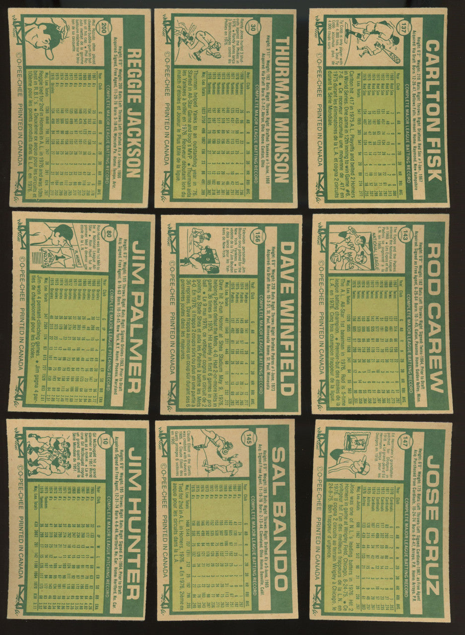 1977 O Pee Chee Baseball Lot of 53 EX/EX-MT