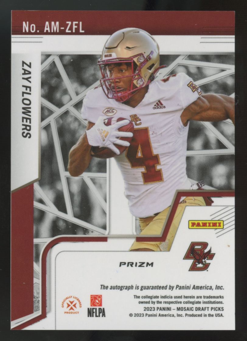 2023 Panini Mosaic Draft Zay Flowers Auto #AM-ZFL
