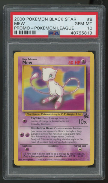 2000 Pokemon Mew Pokemon League Promo #8 PSA 10