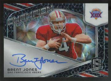 2024 Panini Spectra Brent Jones Neon Green Champion Signatures Auto /35 #CS-BJS