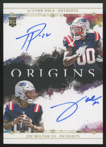 2024 Origins Joe Milton Ja'Lynn Polk RC Dual Rookie Autographs Auto /100 #DA-8