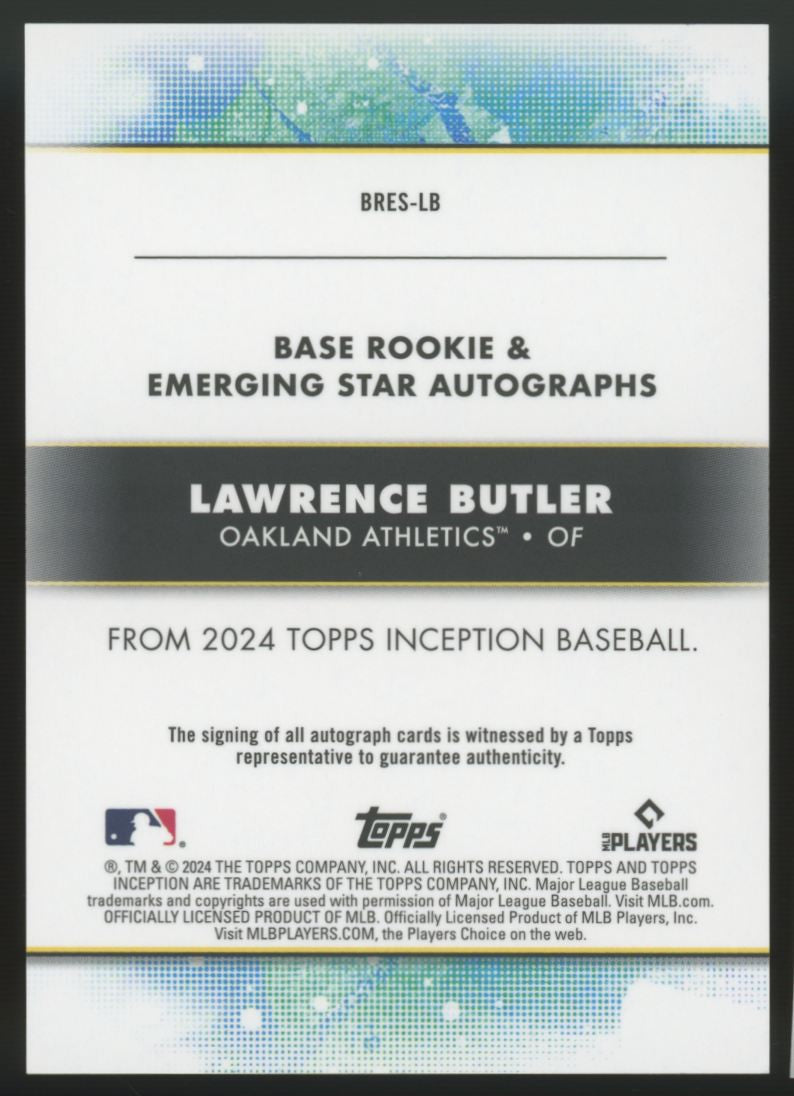 2024 Topps Inception Lawrence Butler RC Emerging Stars Auto /149 #BRES-LB