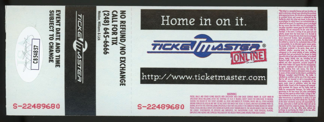 1999 Floyd Mayweather Jr. vs. Carlos Rios Signed Autographed Ticket JSA
