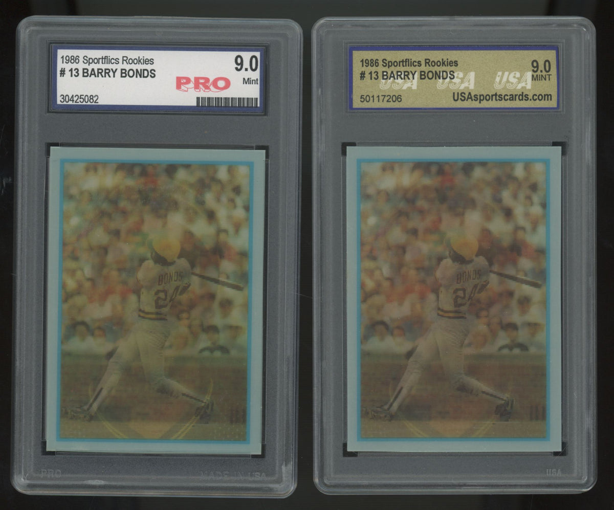 1986 Sportflics Rookies Barry Bonds RC #13 PGC 8-8.5/ PRO 9 /USA 9 (Lot Of 10)