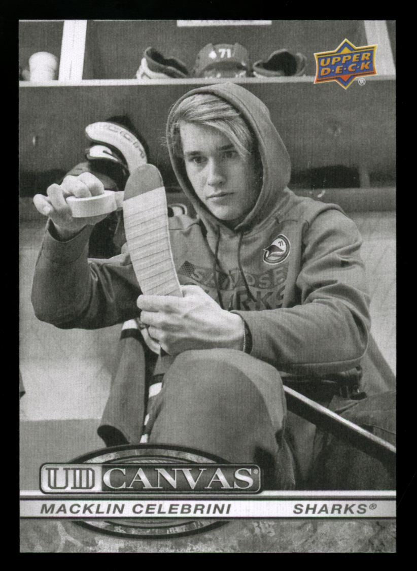 2025-26 Upper Deck Series 2 Macklin Celebrini RC Black & White Canvas #C-124