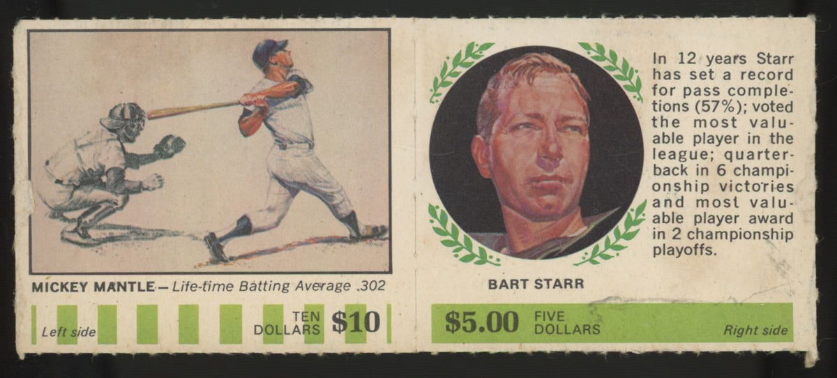 1968 American Oil Mickey Mantle / Bart Starr Winner's Circle Panel