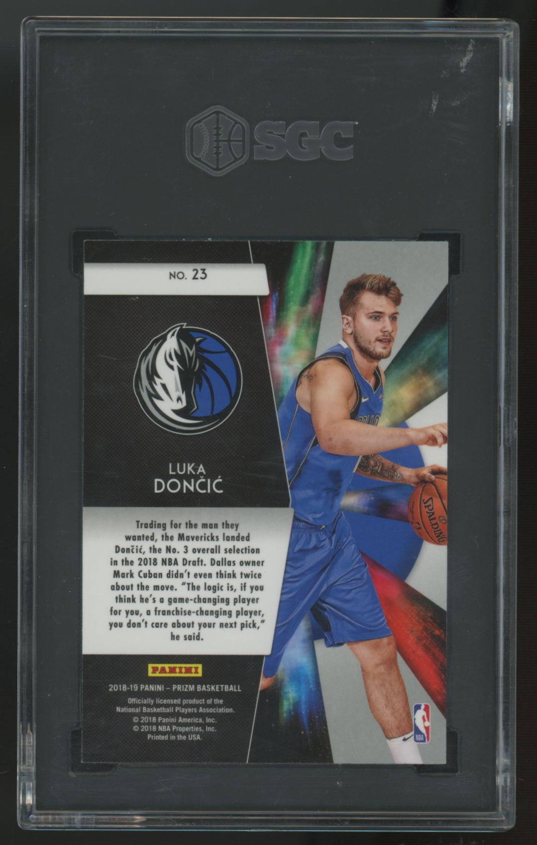 2018-19 Panini Prizm Luka Doncic RC Freshman Phenoms #23 SGC 9.5