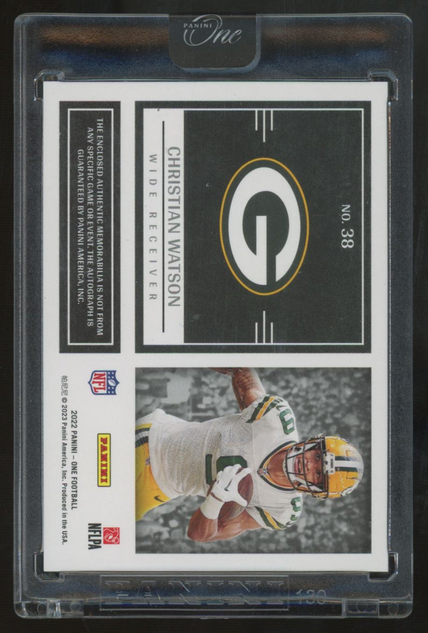 2022 Panini One Christian Watson RC Patch Auto RPA /149 #38