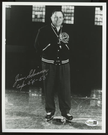 Jim Skinner Signed Autographed Inscribed 54-55 Stanley Cup Champs 8x10 Photo JSA