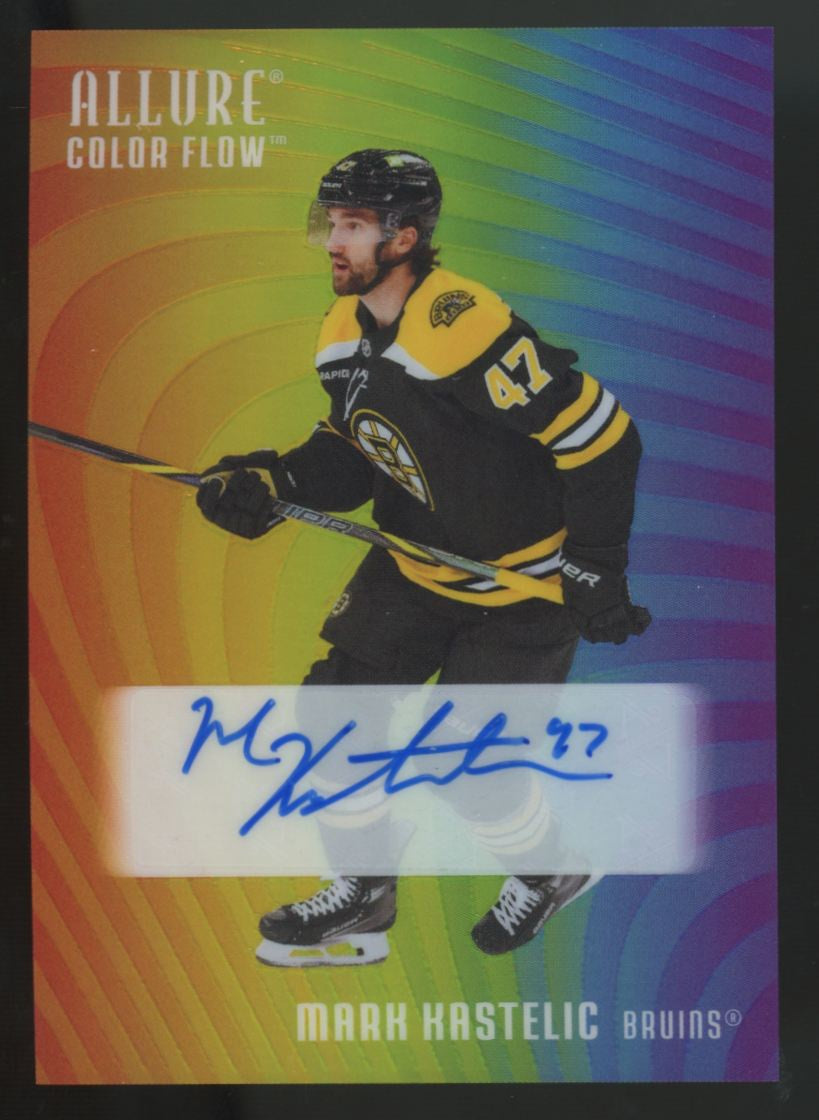 2025-26 Upper Deck Allure Mark Kastelic Full Rainbow Color Flow Auto #RA-MK