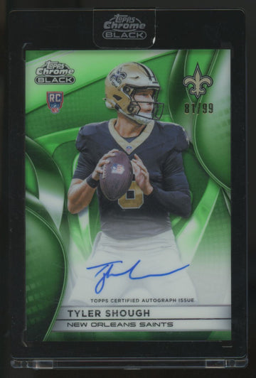 2025 Topps Chrome Black Tyler Shough RC Green Auto /99 #RAU-TS