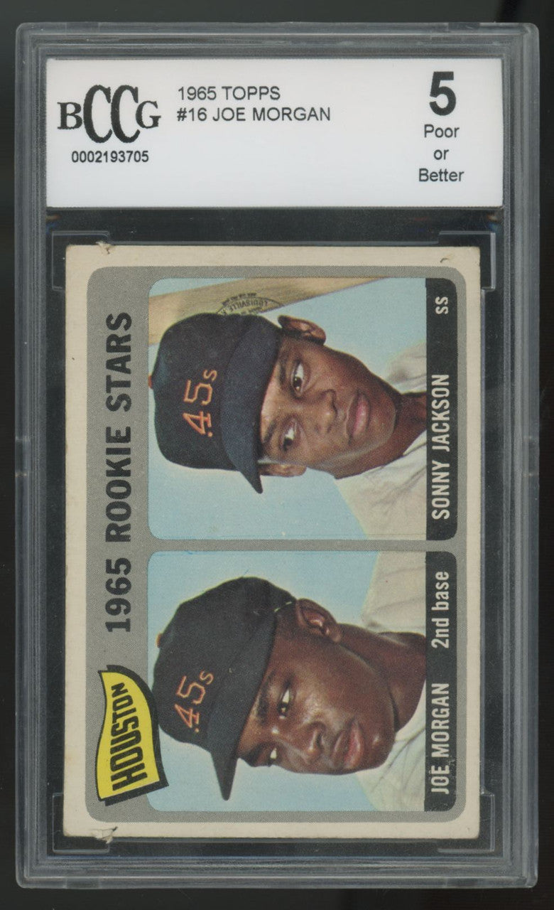 1965 Topps Joe Morgan RC Rookie Stars #16 BCCG 5