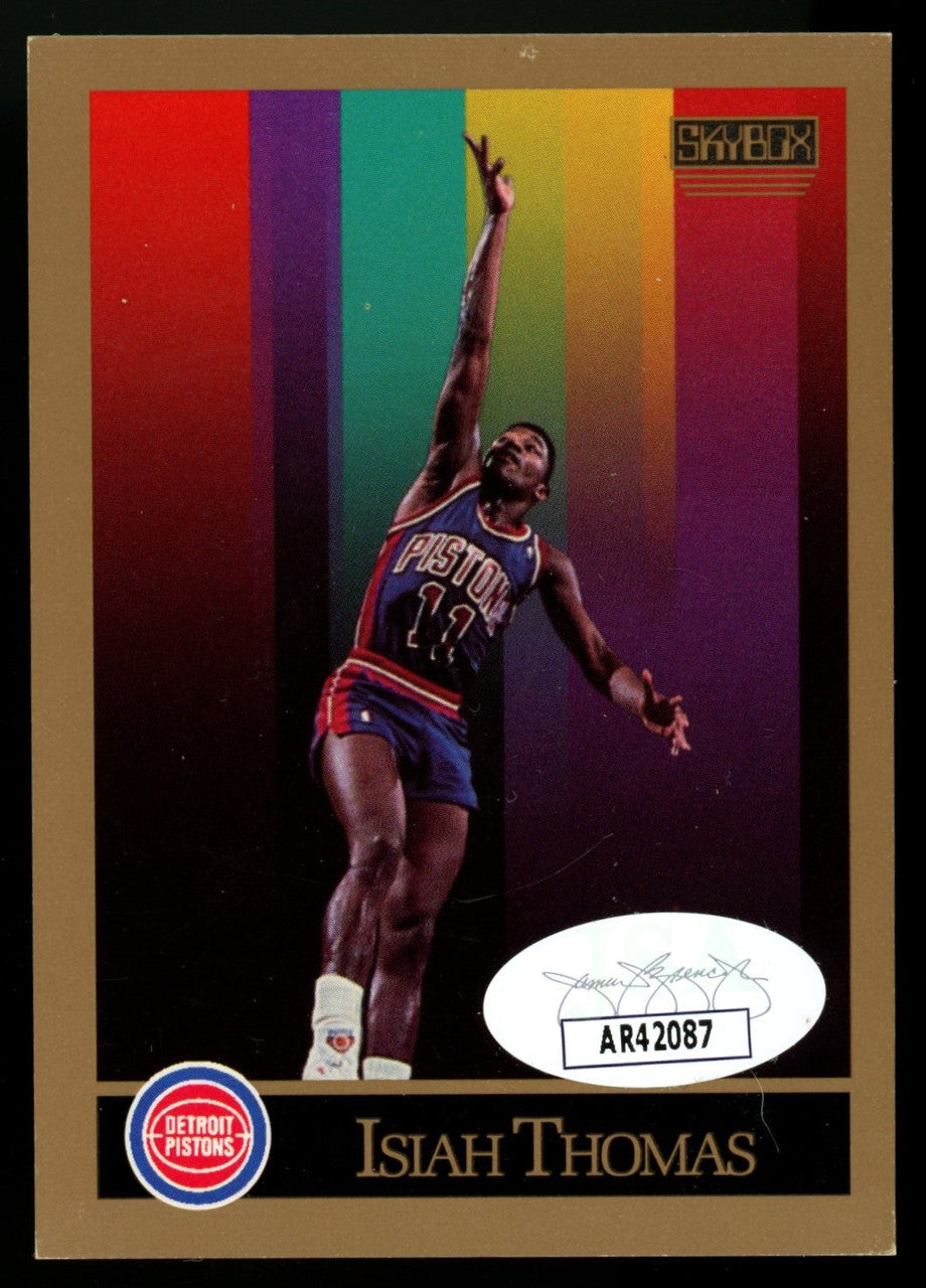 1990-91 Skybox Isiah Thomas #93 Signed Auto JSA