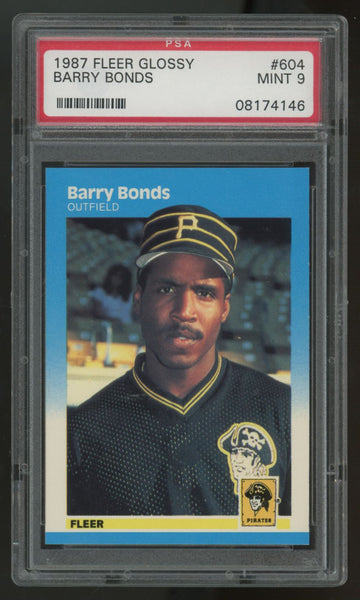 1987 Fleer Glossy Barry Bonds RC #604 PSA 9 *146