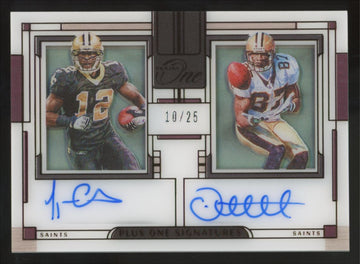 2023 Panini One Marques Colston/Joe Horn Plus One Dual Bronze Auto /25 #156