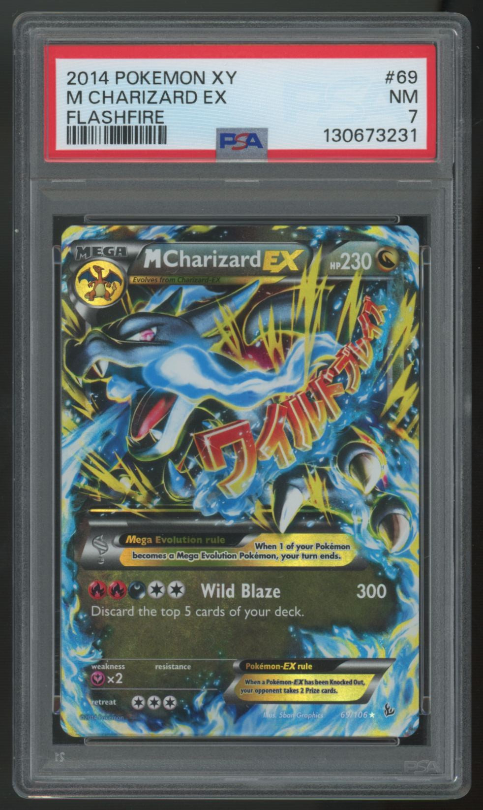 2014 Pokemon M Charizard EX Flashfire Holo #69 PSA 7 (B)