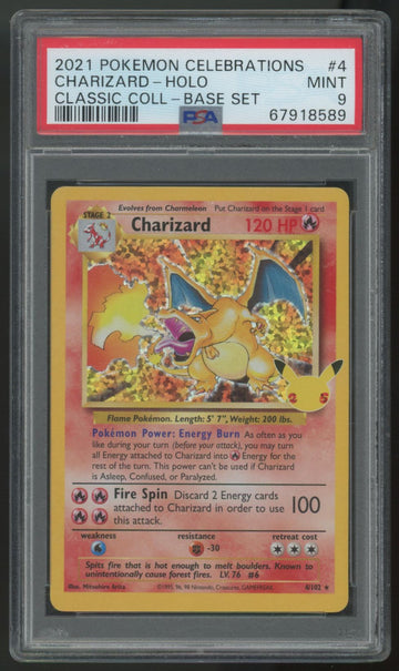 2021 Pokemon Charizard Celebrations Classic Collection Holo #4 PSA 9 (B)