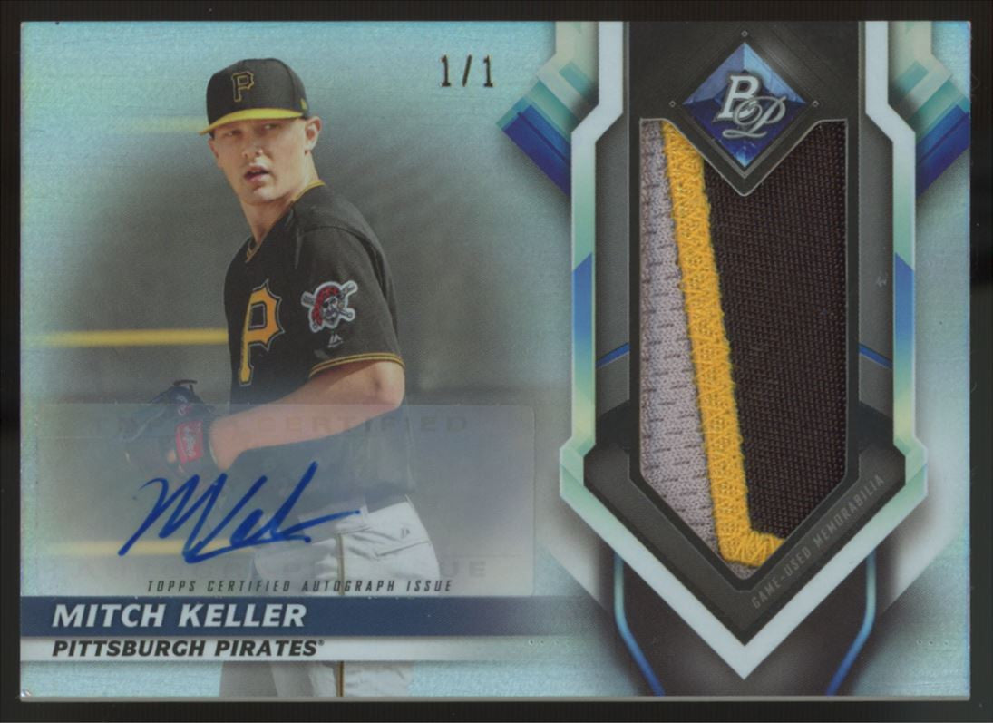 2019 Bowman Platinum Mitch Keller Patch Auto 1/1 #PPA-MK