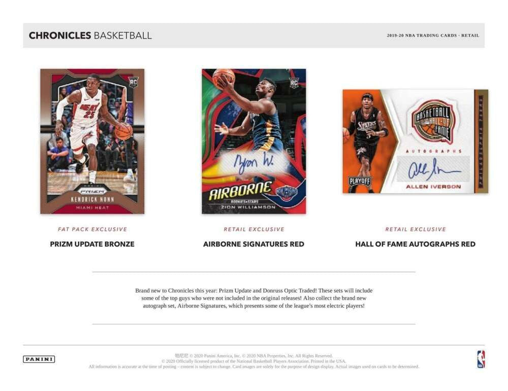 2019/20 Panini Chronicles Basketball Fat Pack