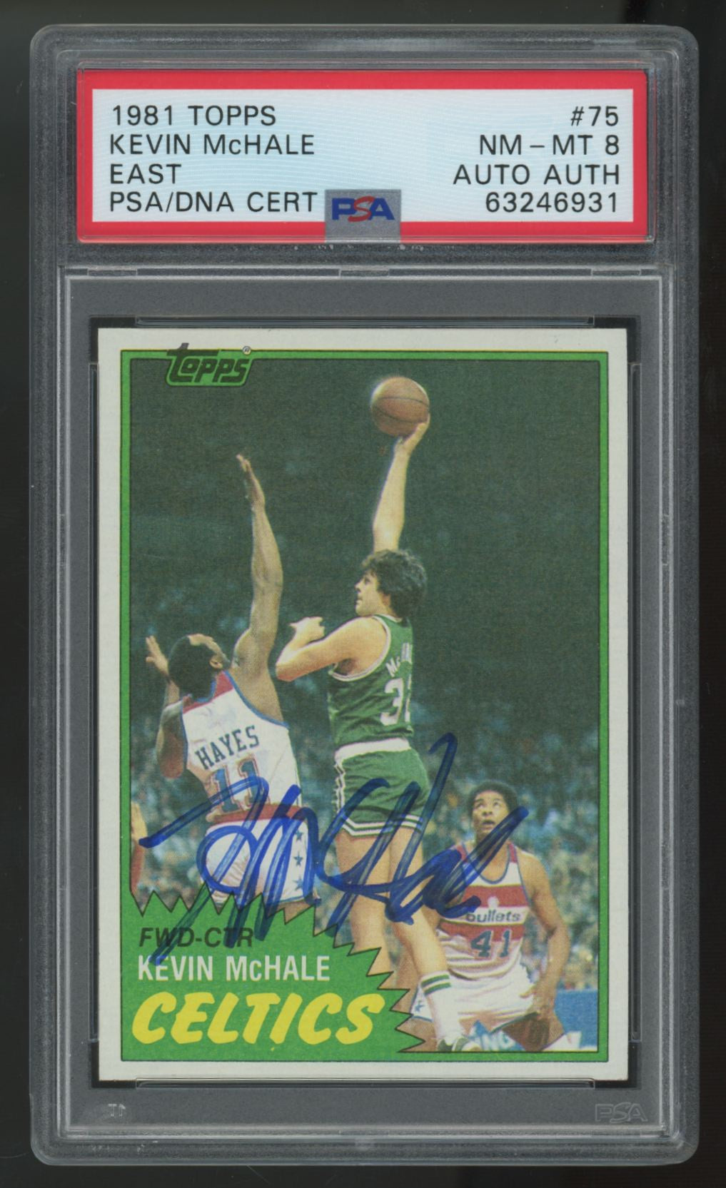 1981-82 Topps Kevin McHale Signed Auto #75 PSA 8 Authentic