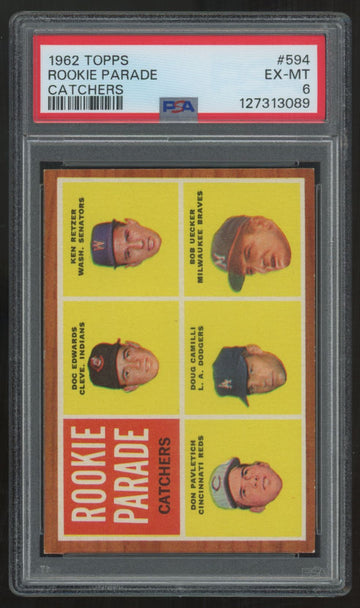 1962 Topps Bob Uecker RC Rookie Parade #594 PSA 6 *089