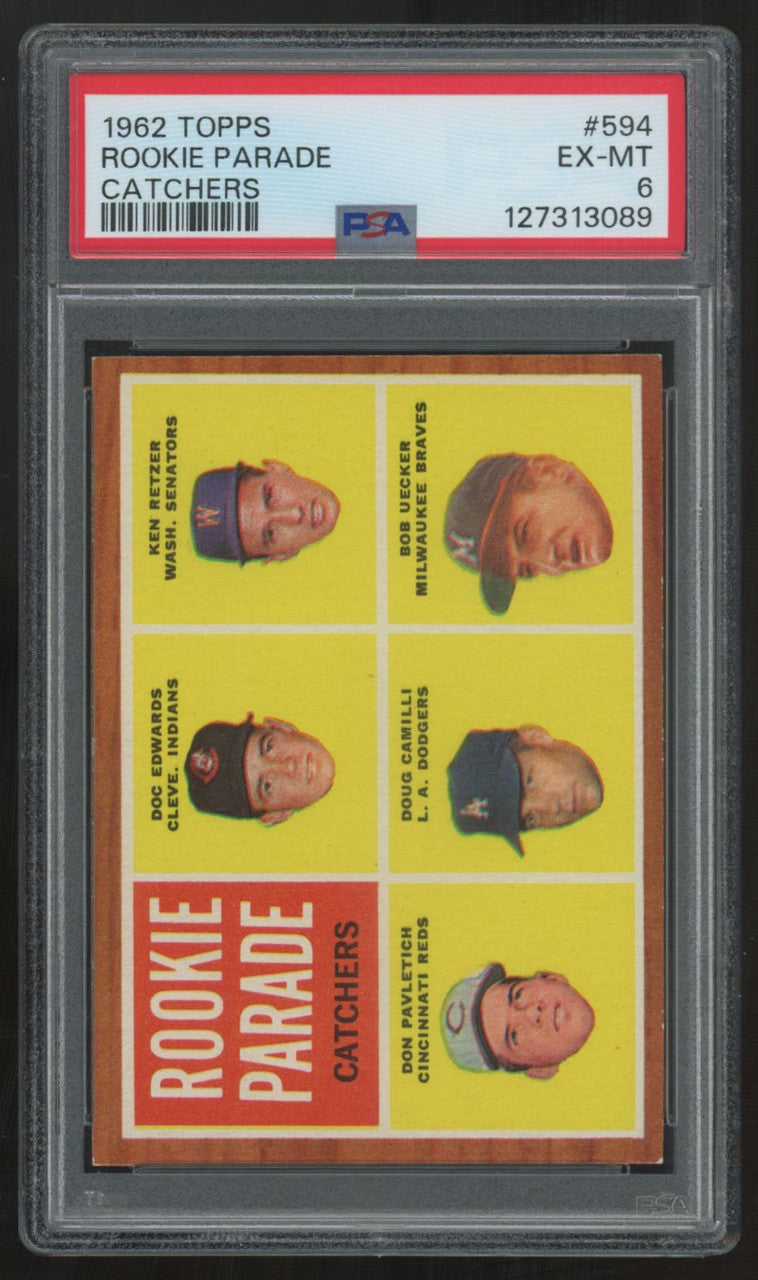 1962 Topps Bob Uecker RC Rookie Parade #594 PSA 6 *089