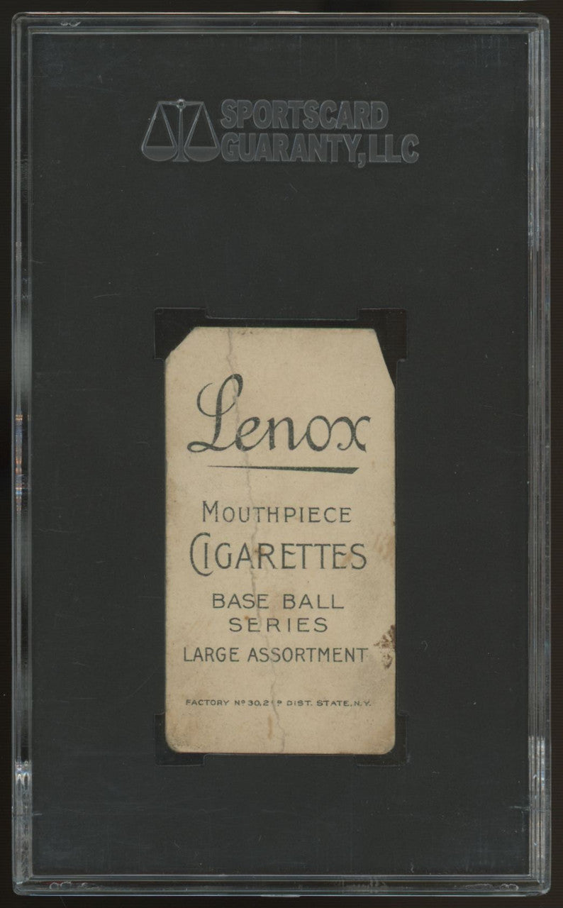 1909-1911 T206 Fred Merkle Throwing Lenox Black Back SGC Authentic