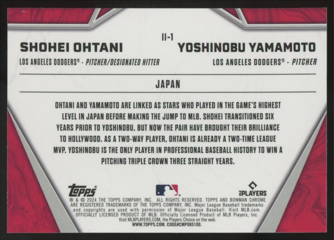 2024 Bowman Chrome Ohtani/Yamamoto International Impact #II-1