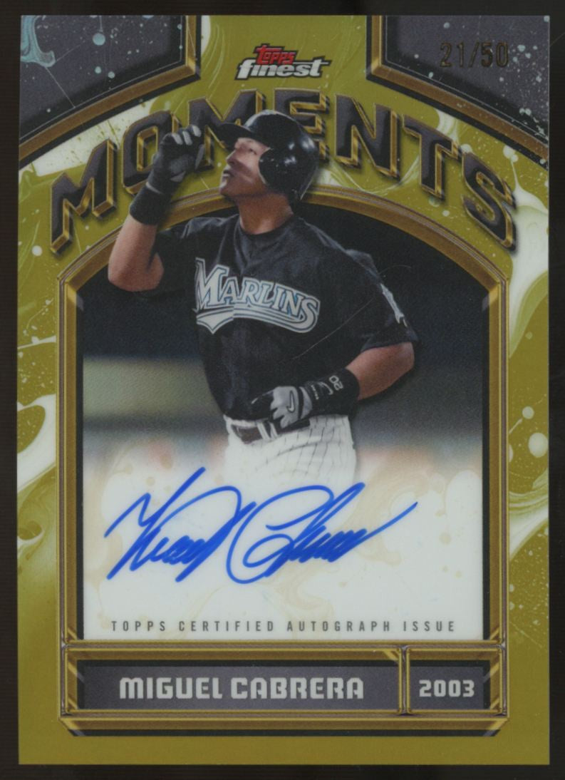 2026 Topps Finest Miguel Cabrera 2003 Moments Gold Refractor Auto /50 #FMA-MC