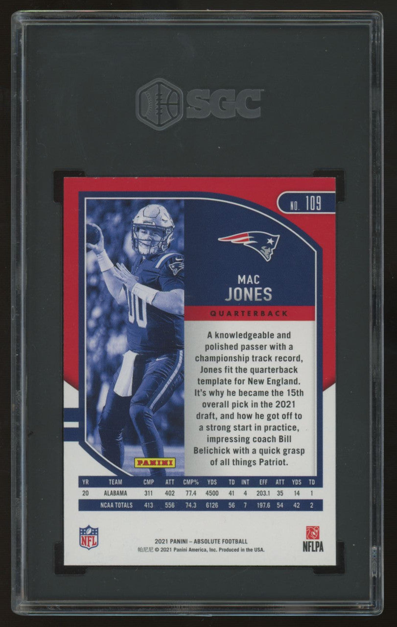 2021 Panini Absolute Mac Jones RC Retail #109 SGC 9.5 *443