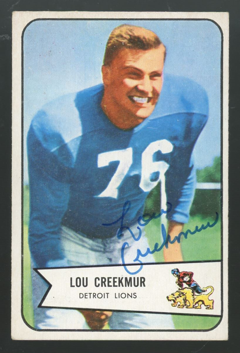 1954 Bowman Lou Creekmur #85 Signed Auto JSA
