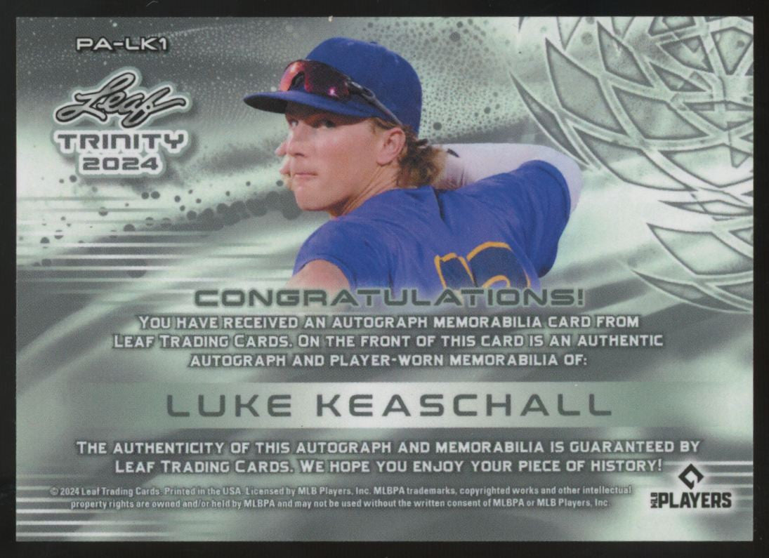 2024 Leaf Trinity Luke Keaschall Patch Auto /99 #PA-LK1