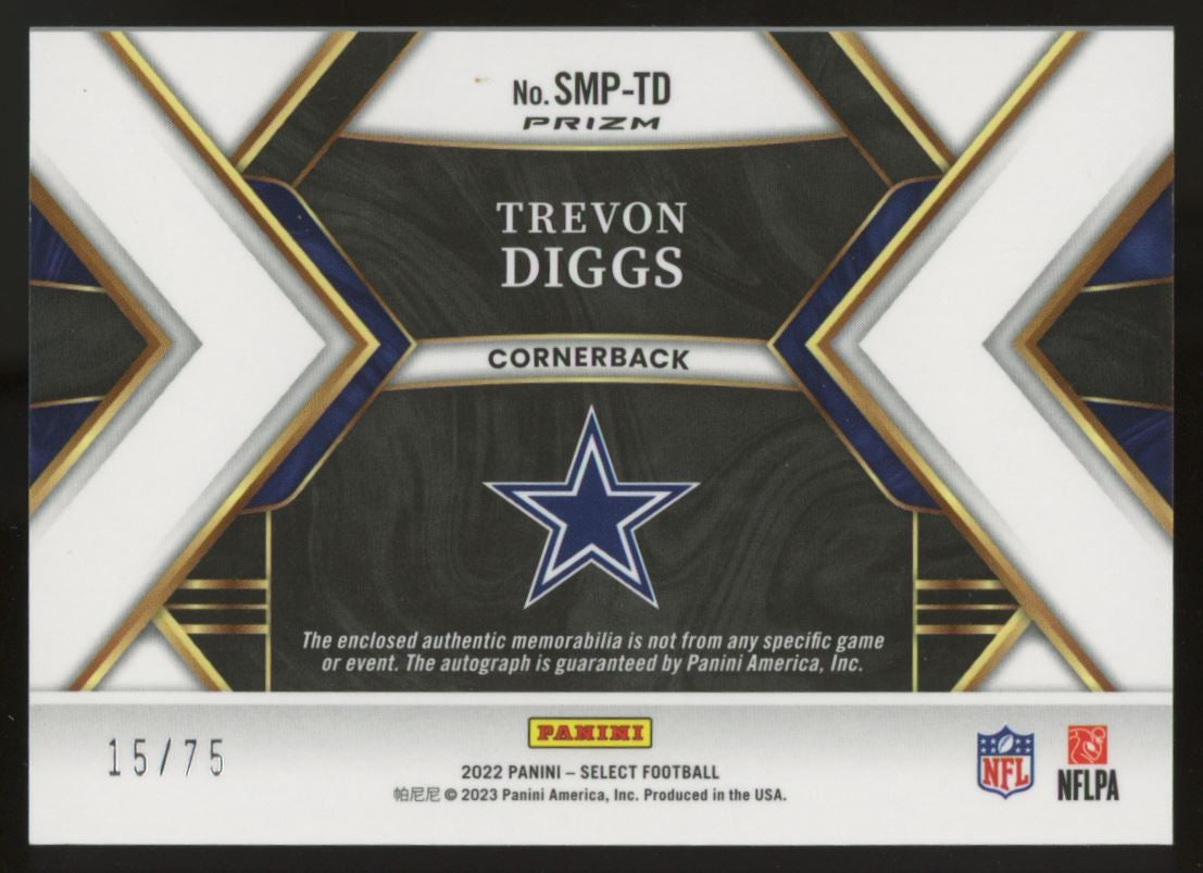 2022 Select Trevon Diggs Patch Auto Blue /75 #SMP-TD