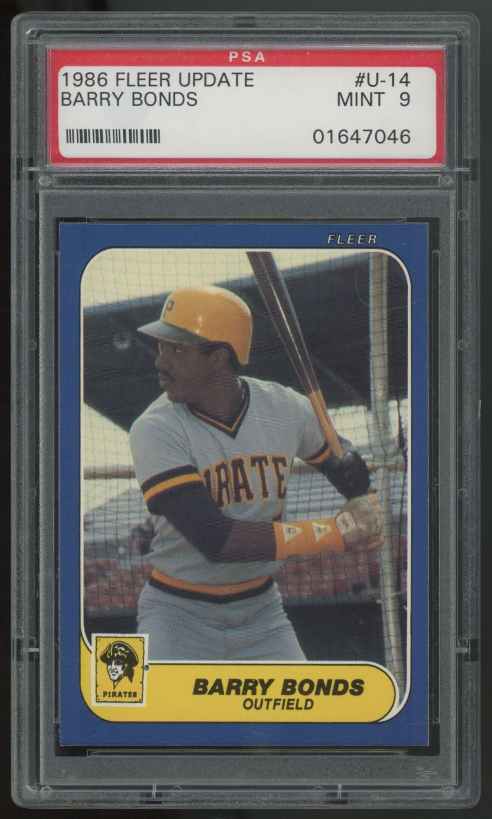 1986 Fleer Update Barry Bonds RC #U-14 PSA 9 *046