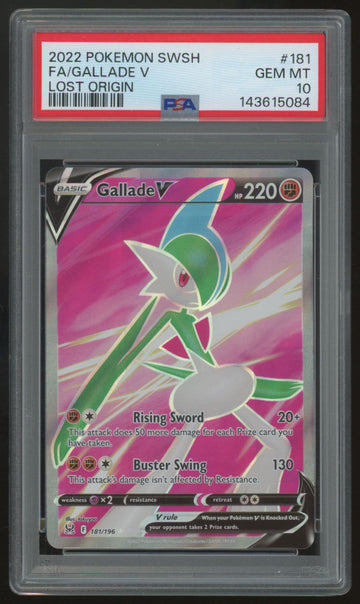 2022 Pokemon Gallade V Lost Origin Full Art #181 PSA 10