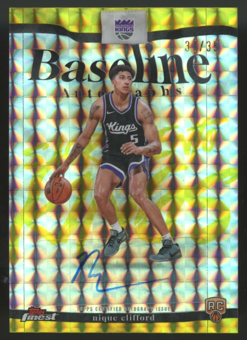 2025-26 Topps Finest Nique Clifford RC Baseline Yellow Geometric Auto /35 #BA-NC