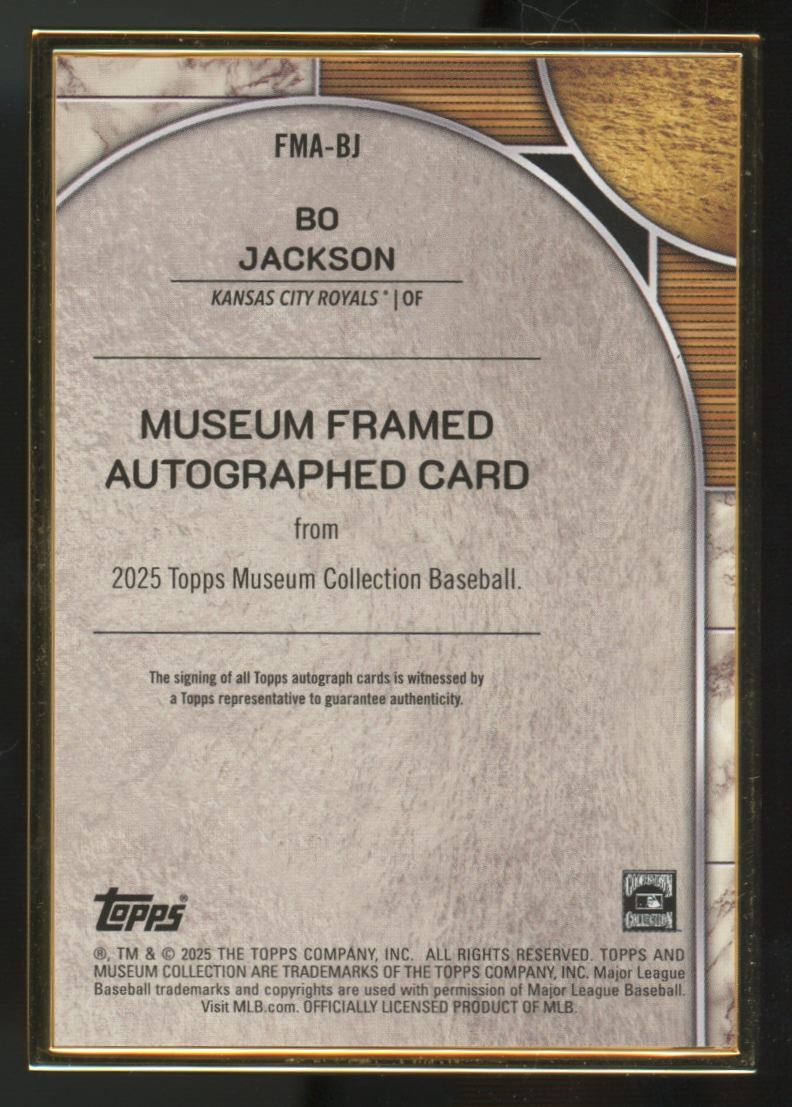 2025 Topps Museum Collection Bo Jackson Museum Framed Auto Gold /10 #FMA-BJ