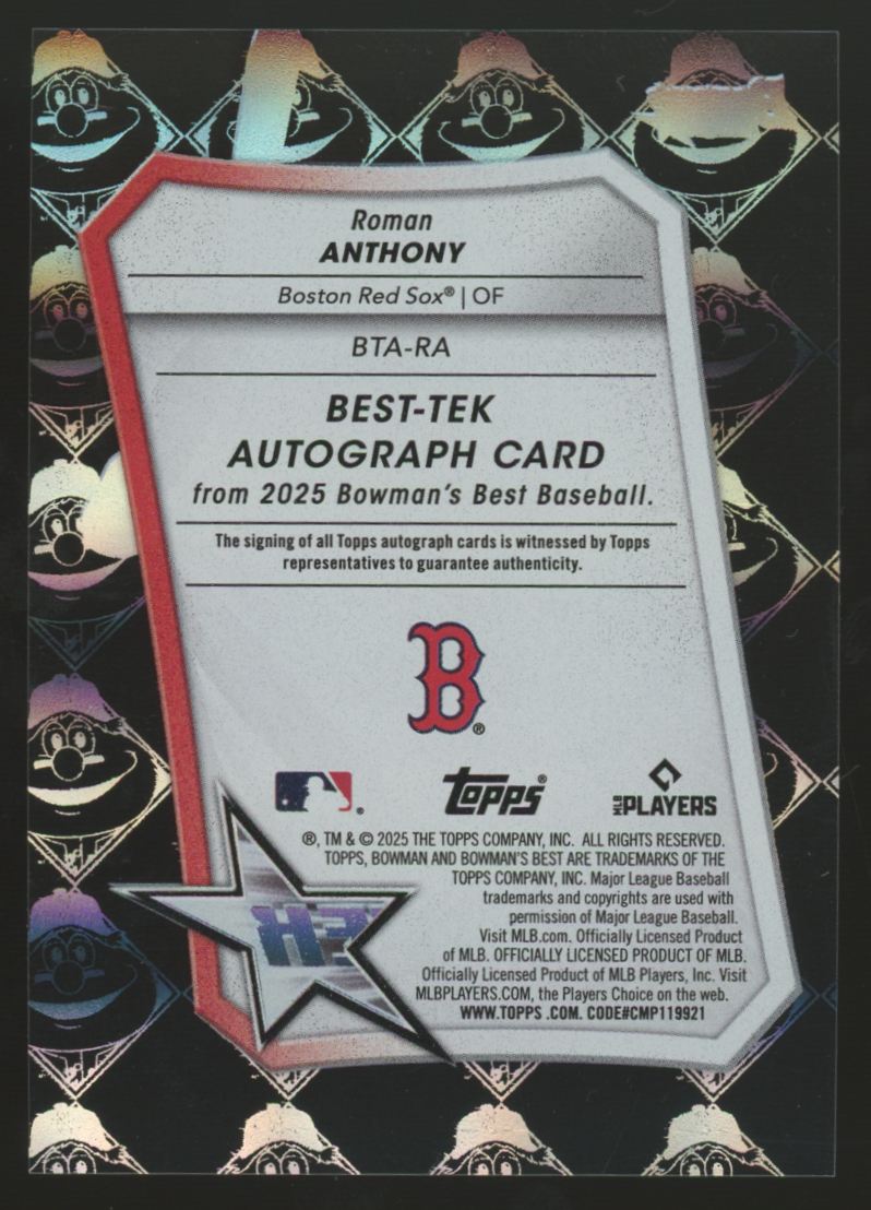2025 Bowman's Best Roman Anthony Best-Tek Auto /99 #BTA-RA