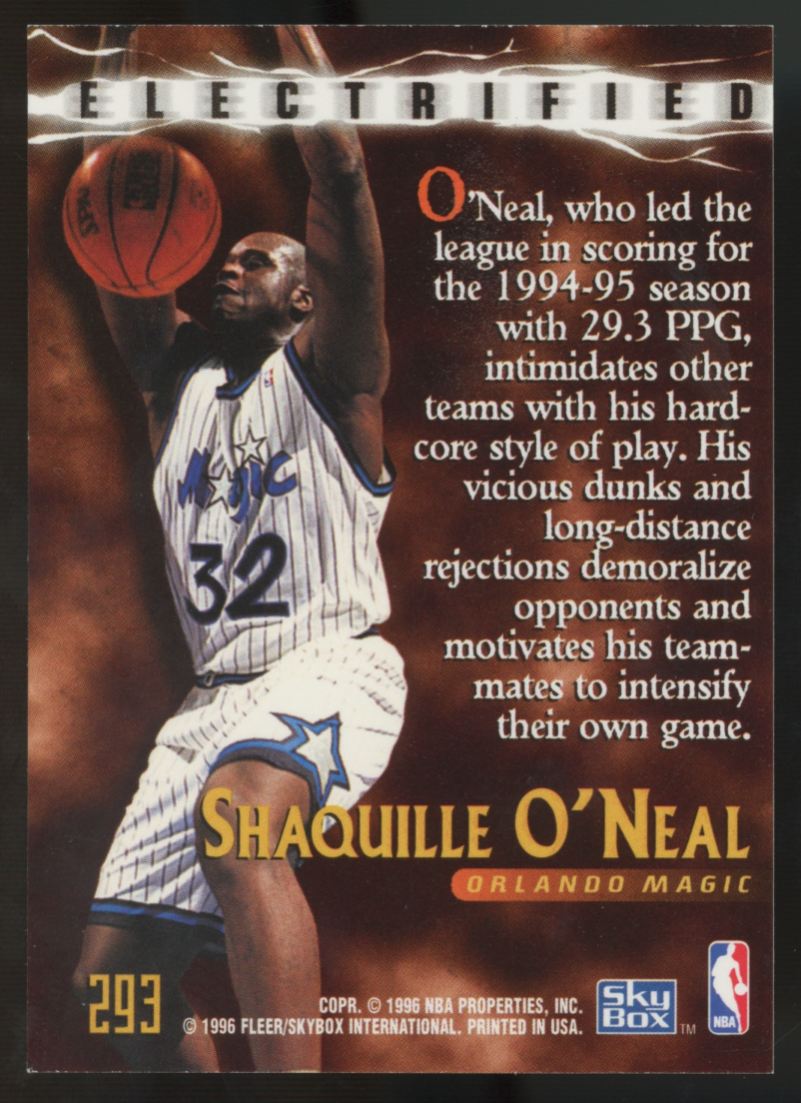 1995-96 SkyBox Premium Shaquille O'Neal Electrified #293 "B"