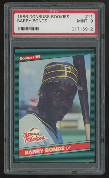 1986 Donruss Rookies Barry Bonds RC #11 PSA 9 *912