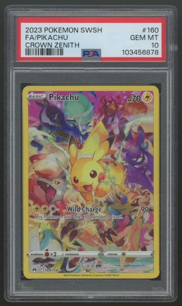 2023 Pokemon Pikachu Crown Zenith Full Art #160 PSA 10 (G)