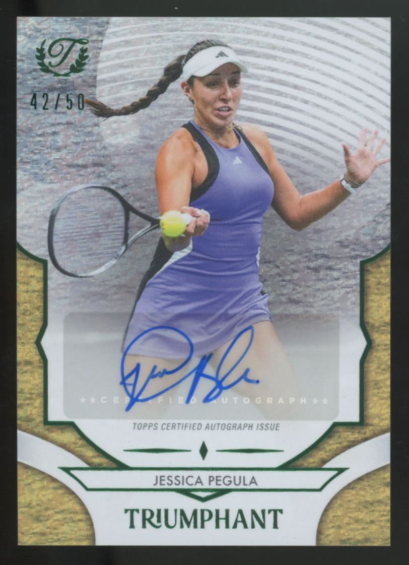 2025 Topps Triumphant Jessica Pegula Confetti Gold Auto /50 #23-A