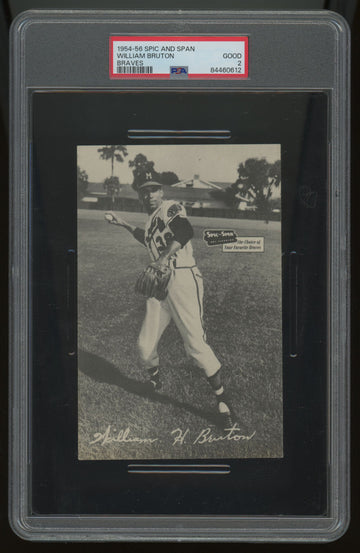 1954-56 Spic and Span Braves William Bill Bruton PSA 2