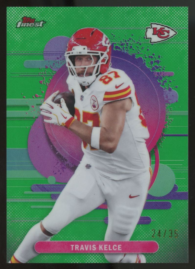 2025 Topps Finest Travis Kelce Green /35 #181